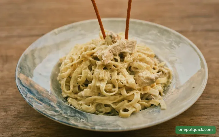 One Pot Chicken Alfredo — Italian recipe, 25 min